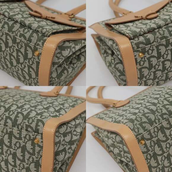 DIOR Trotter Canvas Hand Bag Khaki Gold - Picture 10 of 13